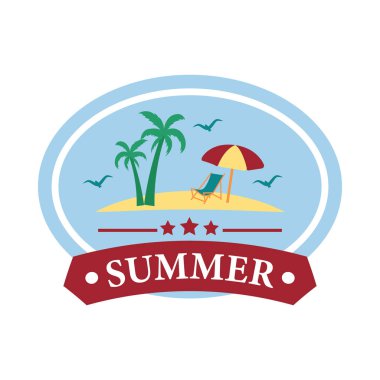Plaj logosu vektör tasarım damgası