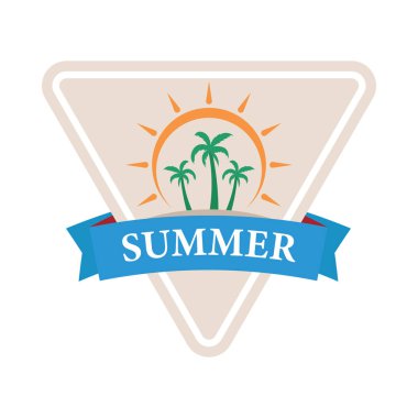 Yaz tatili etiket tasarımı 
