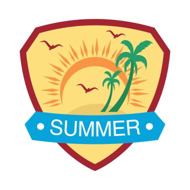 Yaz tatili etiket tasarımı 