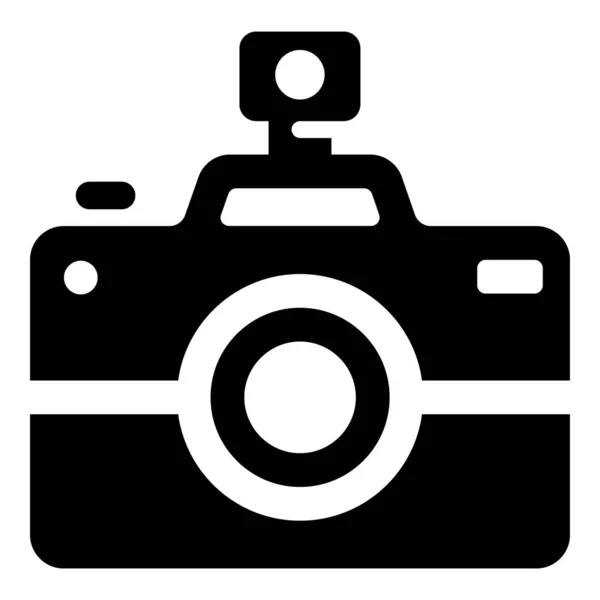 Vettore Fotografico Della Fotocamera Nel Design Riempito — Vettoriale Stock