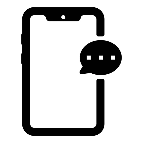 Mobiltelefon Meddelanden Glyph Design — Stock vektor