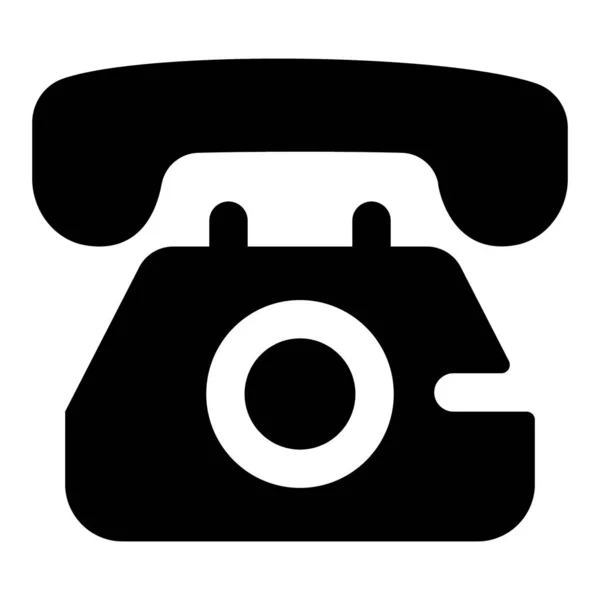 Landline Telephone Glyph Design Vector — Stock Vector
