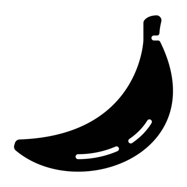 Icona Banana Nel Disegno Vettoriale Del Glifo — Vettoriale Stock