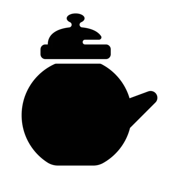 Іконка Суцільного Дизайну Чайника — стоковий вектор