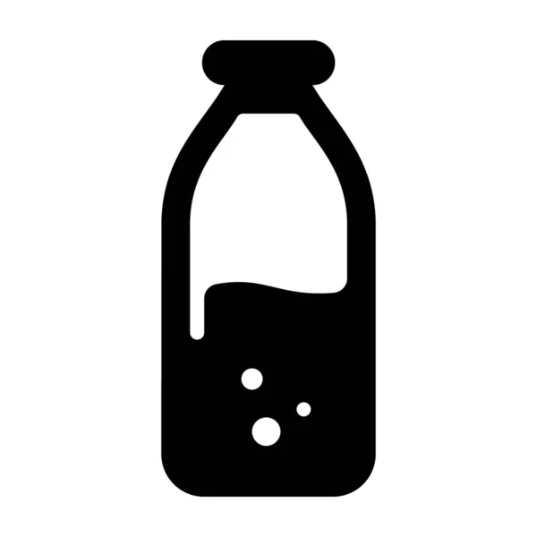 Суцільний Дизайн Значка Пляшки Молока — стоковий вектор
