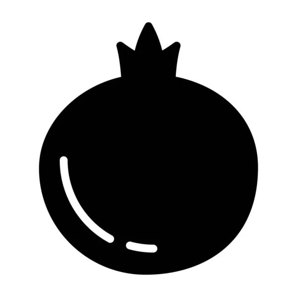 Granatapfel Symbol Glyphen Vektordesign — Stockvektor