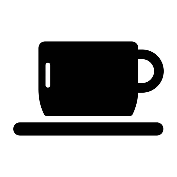 Teacup Icono Diseño Lleno Vector — Vector de stock