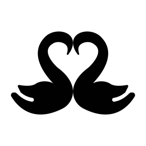 Ícone Pássaros Amor Design Sólido —  Vetores de Stock