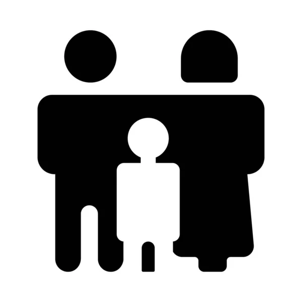 Gelukkig Familie Pictogram Solide Ontwerp — Stockvector