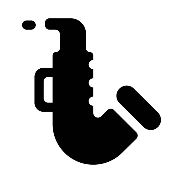Icono Diseño Sólido Sexófono — Vector de stock