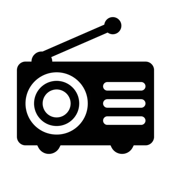 Glyph Vintage Radio Vector Design — Stock Vector