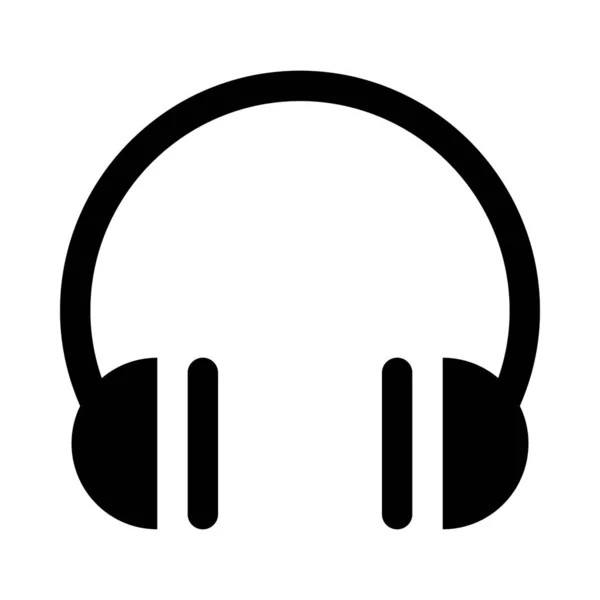 Vector Dispositivo Auriculares Diseño Glifo — Vector de stock