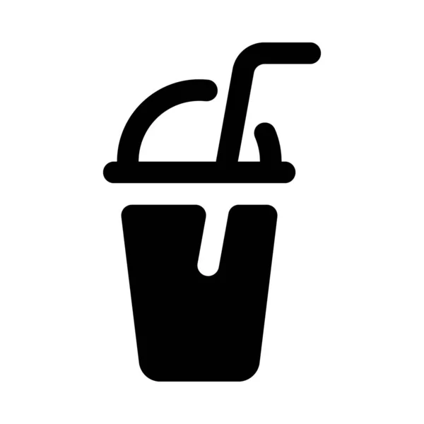 Takeaway Kaffekopp Ikon Glyph Design — Stock vektor