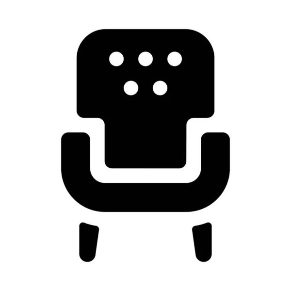 ソリッドデザインの椅子アイコン — ストックベクタ