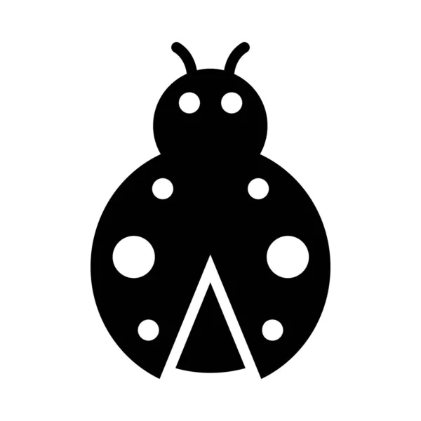 Mariquita Insecto Icono Glifo Diseño — Vector de stock