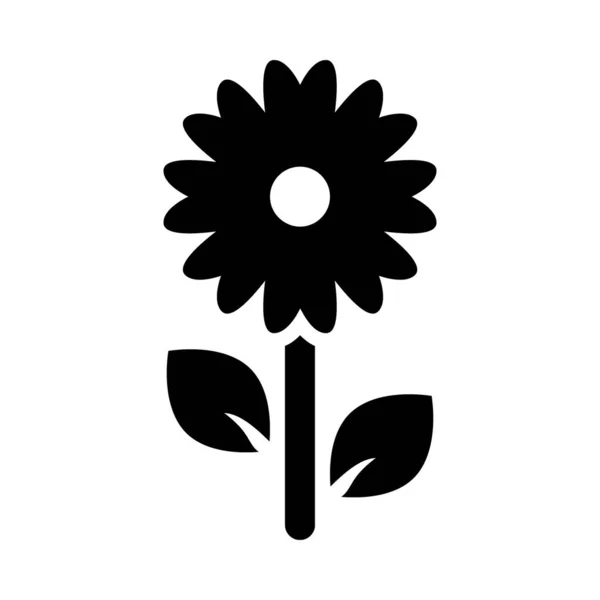 Solid Vector Design Sunflower Icon — Stock Vector