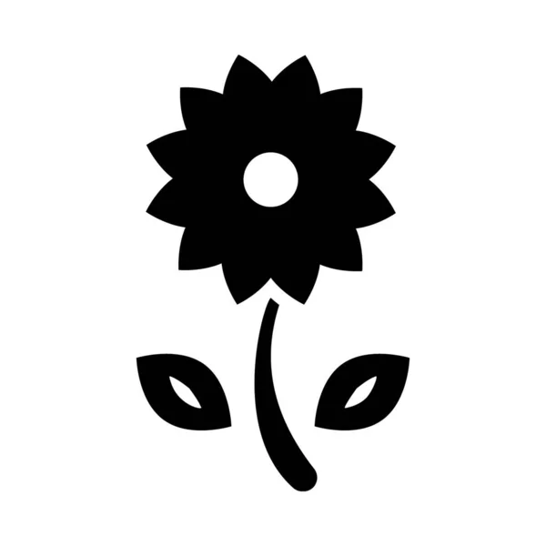 Solid Vector Design Flower Icon — Stock Vector