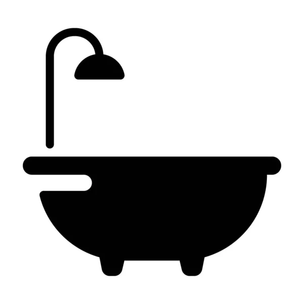 Суцільна Ікона Ванної Кімнати Векторний Дизайн — стоковий вектор