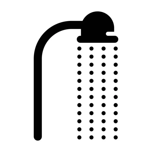 Icono Glifo Ducha Del Baño — Vector de stock