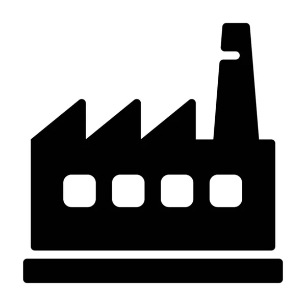 Solide Icoon Van Industrie Gebouw — Stockvector