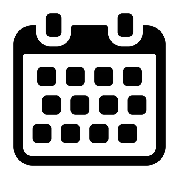 Pictogram Van Tabel Kalender Glyph Ontwerp — Stockvector