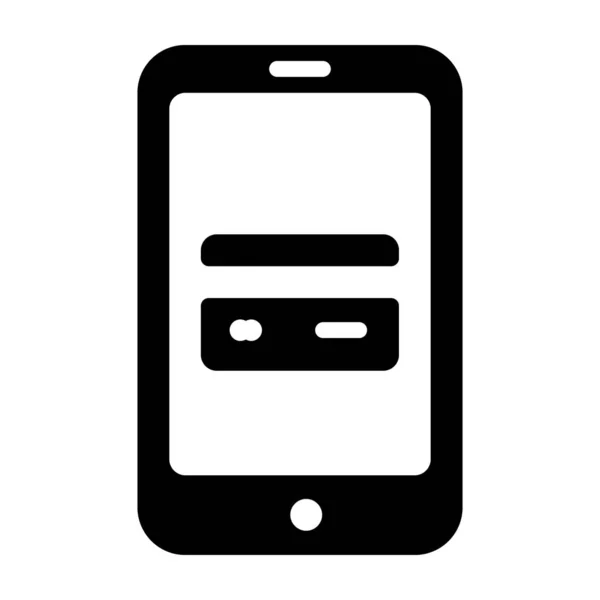 Glyph Vector Ontwerp Van Mobiele Betaling App Icoon — Stockvector