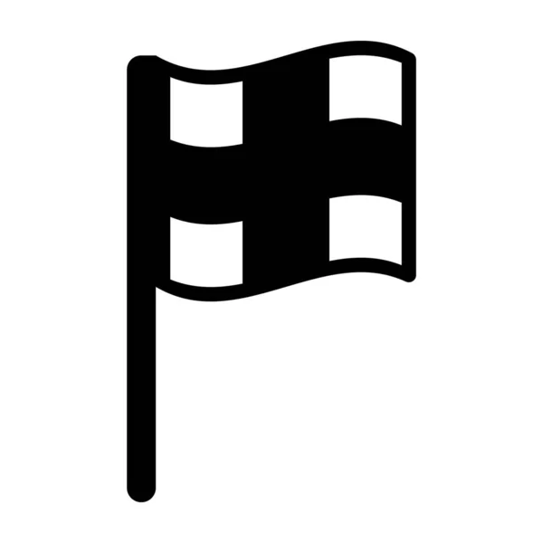 Glyph Design Sports Flag Icon — Stock Vector
