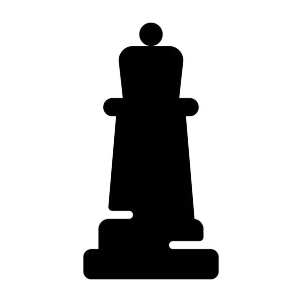 Κομμάτι Σκάκι Σχεδίαση Εικονίδιο Στερεά Διάνυσμα — Διανυσματικό Αρχείο