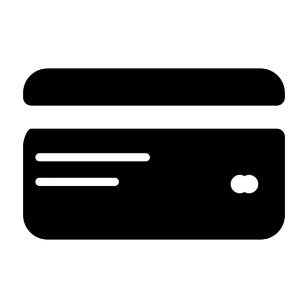 Ícone Design Sólido Cartão Crédito — Vetor de Stock