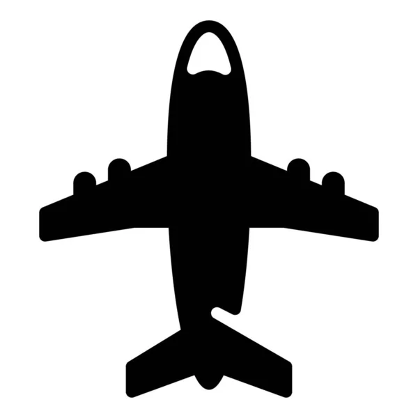 Icono Diseño Glifo Avión — Vector de stock