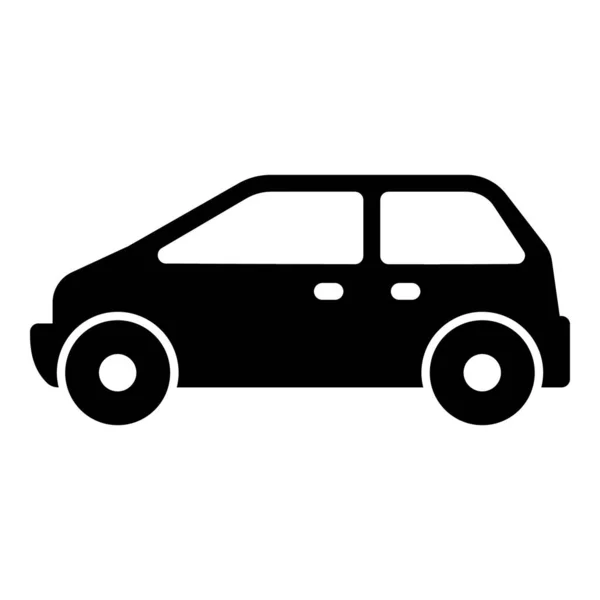 Ikon Mobil Dalam Desain Padat - Stok Vektor