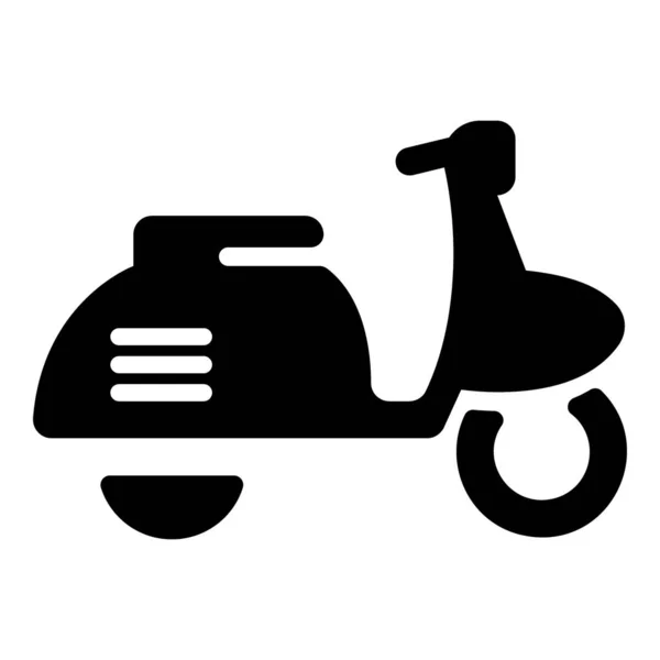 Motorlu Scooter Katı Tasarım Simgesi — Stok Vektör