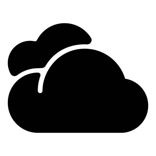 Bewolkte Wolken Vector Solide Ontwerp — Stockvector