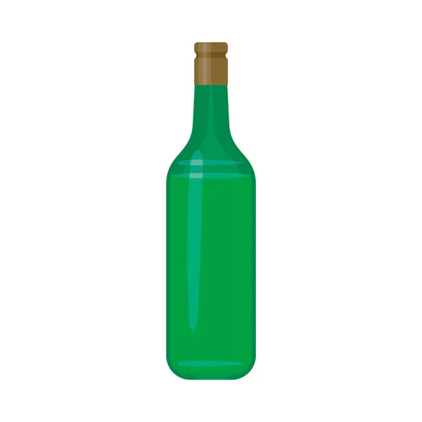 Symbol Der Champagnerflasche Flachem Vektor — Stockvektor