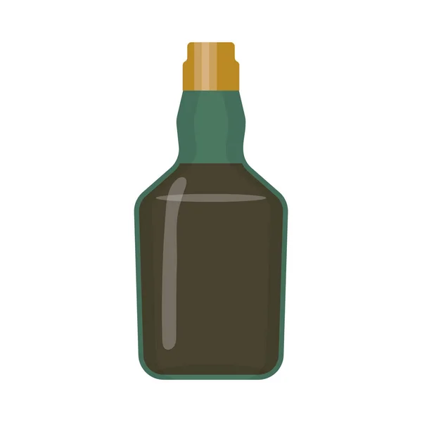 Ikona Láhve Šampaňského Plochém Vektoru — Stockový vektor