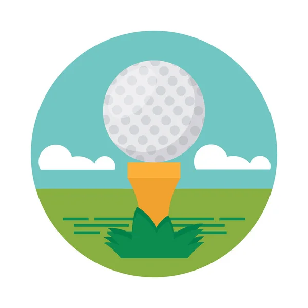 Flat Rundad Vektor Golfboll Design — Stock vektor