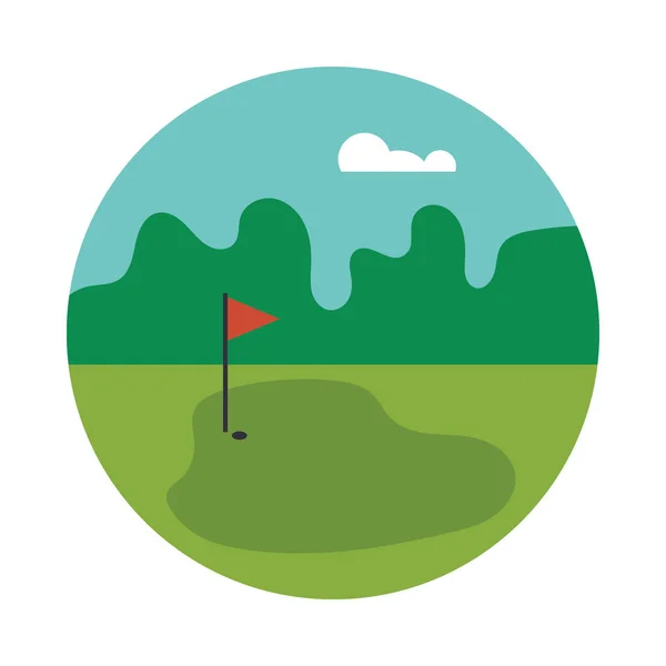 高尔夫球杆在平面圆形矢量 — 图库矢量图片