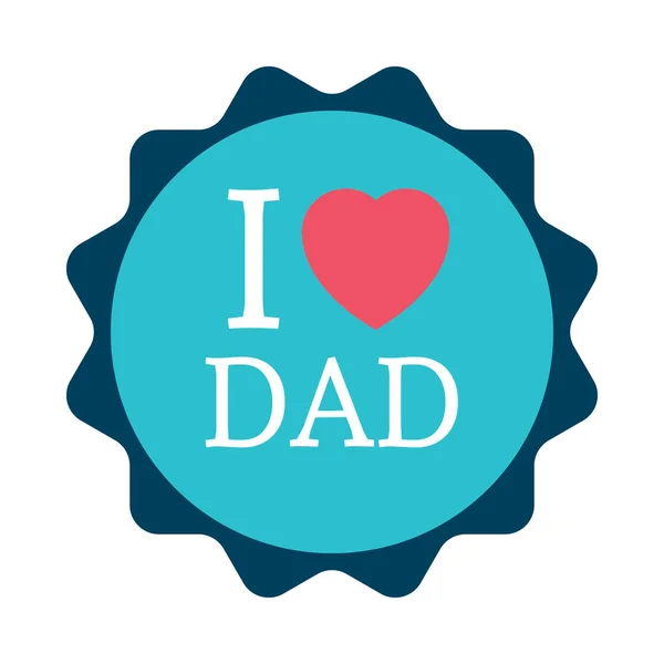 Vector Design Dad Love Sticker — Stock Vector