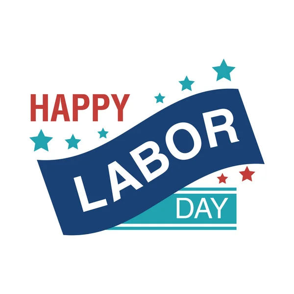 Labor Day Logo Flat Vector Design — Stock Vector