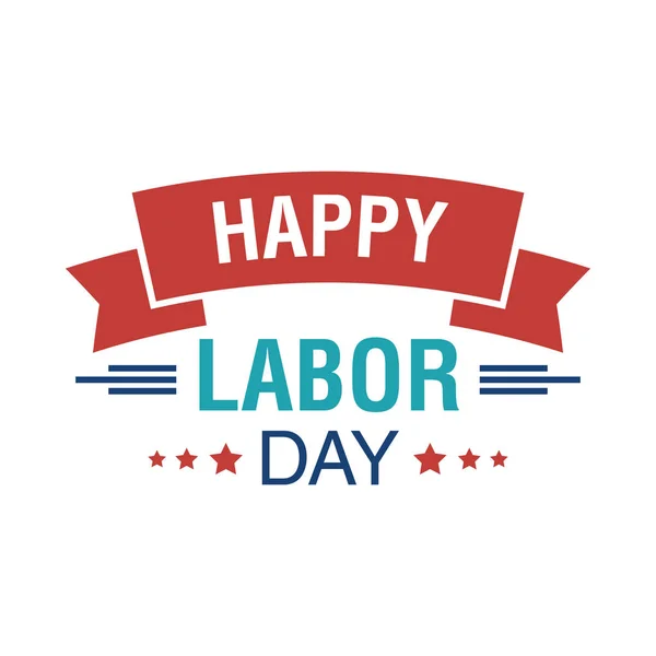 Labor Day Logo Nel Design Vettoriale Piatto — Vettoriale Stock