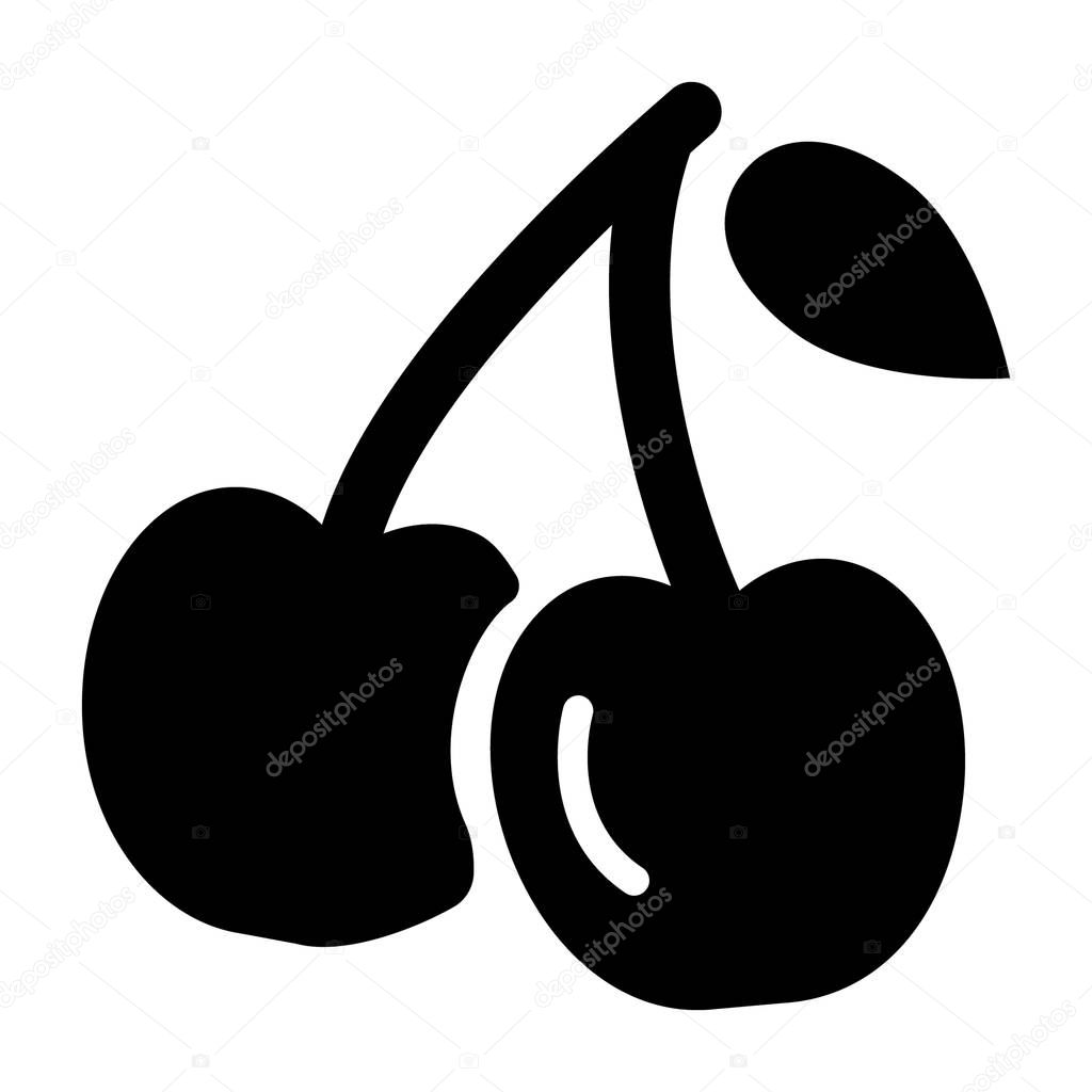 Cherries icon in filled design