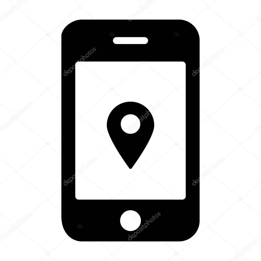 Mobile location glyph design icon 