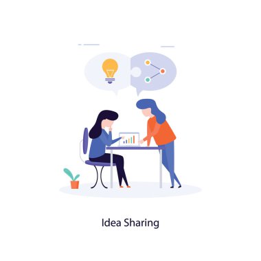 İş raporu paylaşımının düz çizimi 