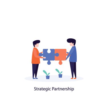 Düz illüstrasyonda stratejik ortaklık vektörü 