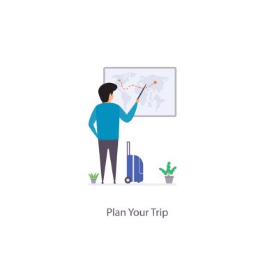 Seyahatinizi biniş ekranındaki vektörü planlayın 