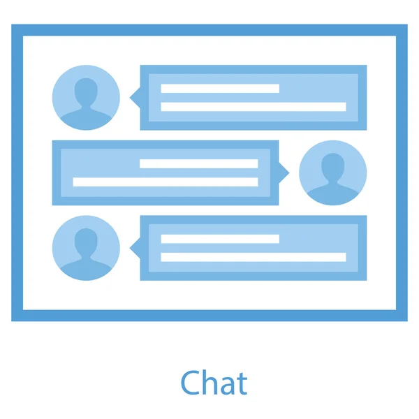 Web Chat Icono Diseño Plano — Vector de stock