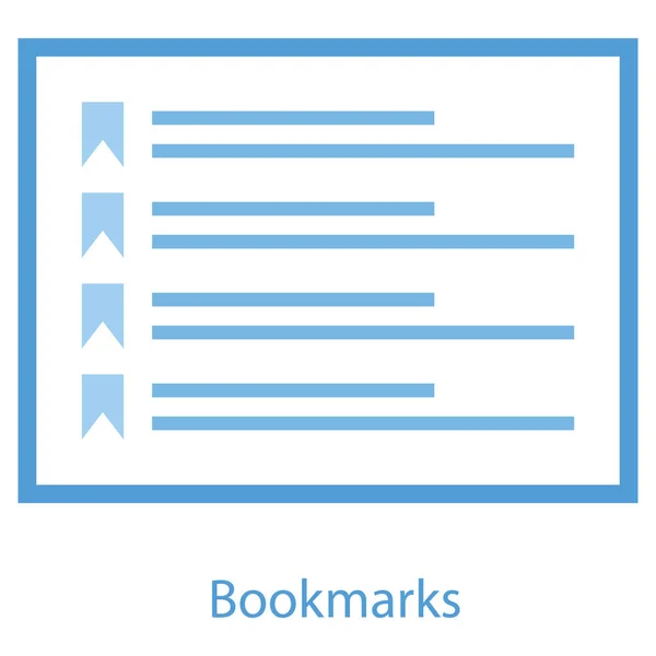 Icon Bookmark Website Flat Design — Stock Vector