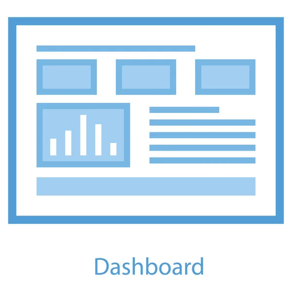 Icoon Van Het Website Dashboard Plat Ontwerp — Stockvector