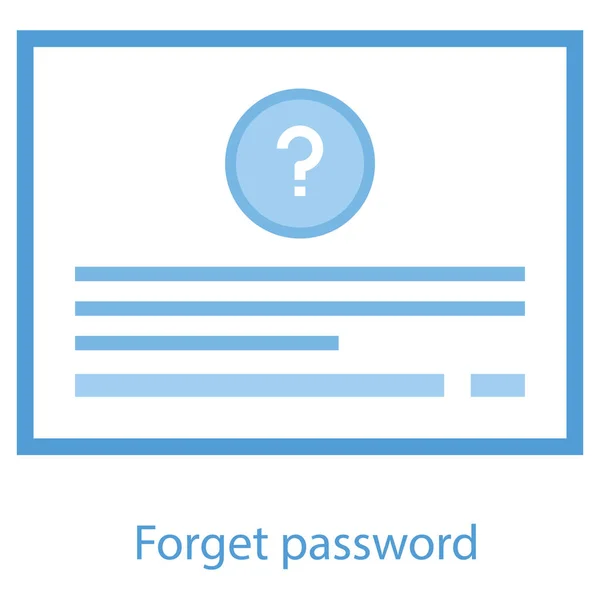 Vettore Password Dimenticato Nel Design Piatto — Vettoriale Stock