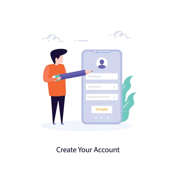 Crear Vector Cuenta Ilustración Plana — Archivo Imágenes Vectoriales